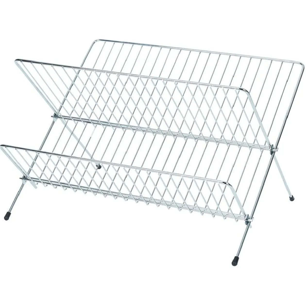 Égouttoir pliable en métal gris 36x31xH22cm