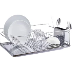 Égouttoir à vaisselle avec porte-couverts inox < Gifi Discount