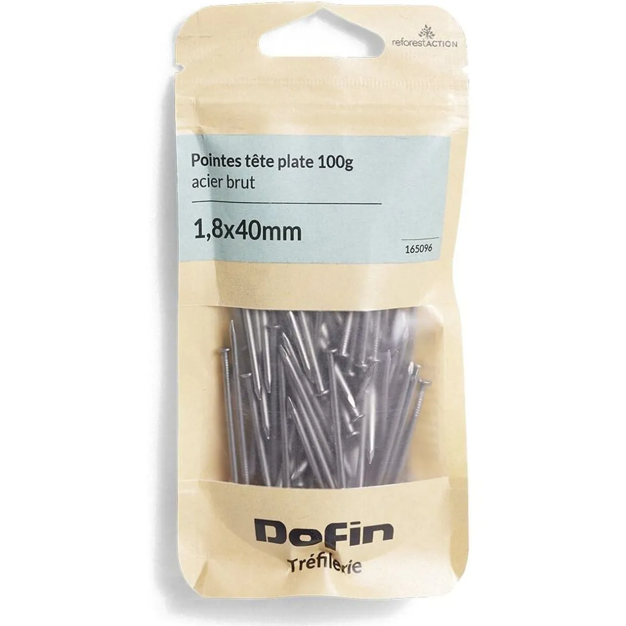 50g pointes tête homme acier brut - 1,8x40 mm < Gifi
