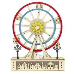 Grande roue animée en bois décoration à poser H24,5cm (2 modèles)