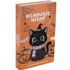 Grattoir chat Halloween livre griffoir carton marron et orange 26x39,5cm < Gifi New