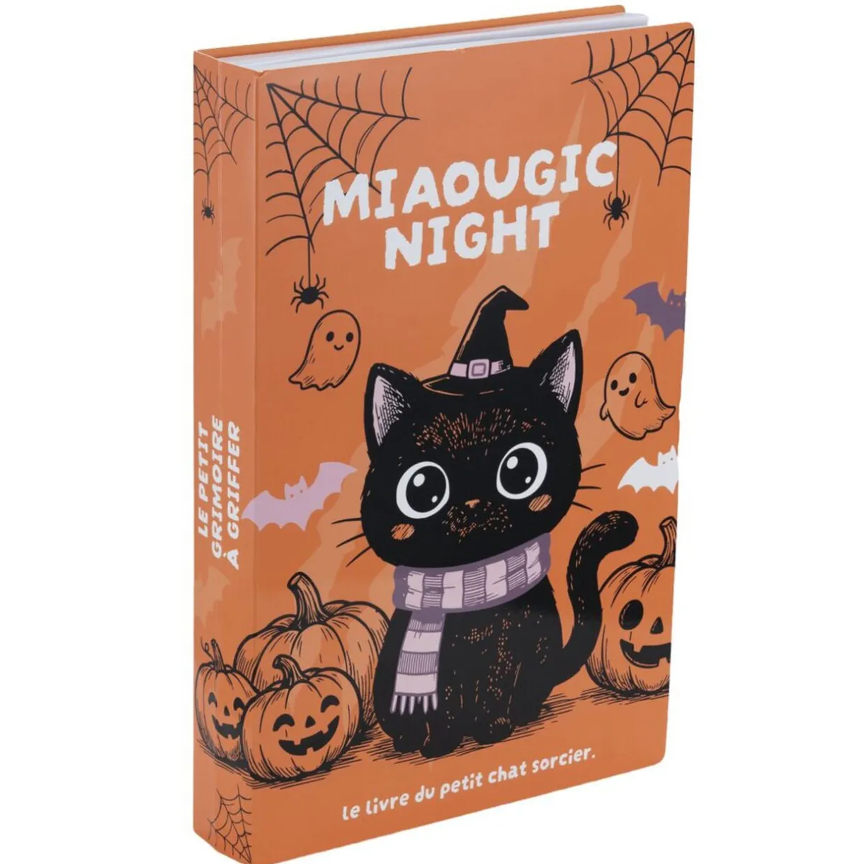Grattoir chat Halloween livre griffoir carton marron et orange 26x39,5cm < Gifi New