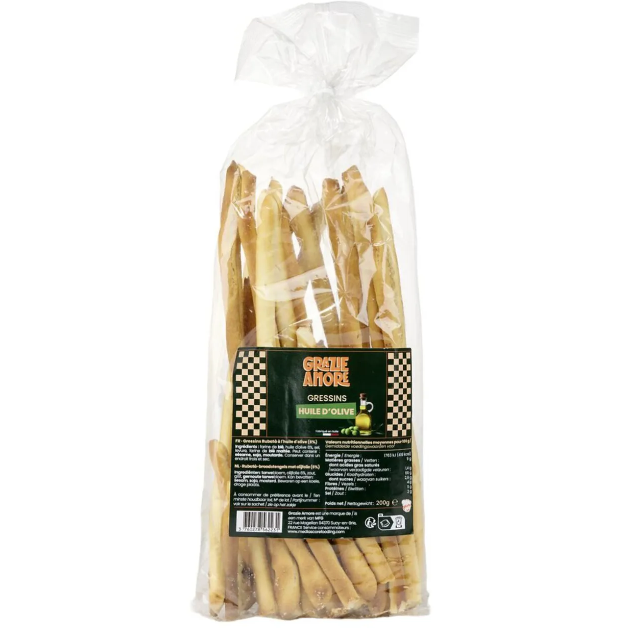 Gressins à l'huile d'olive Grazie Amore 200gr