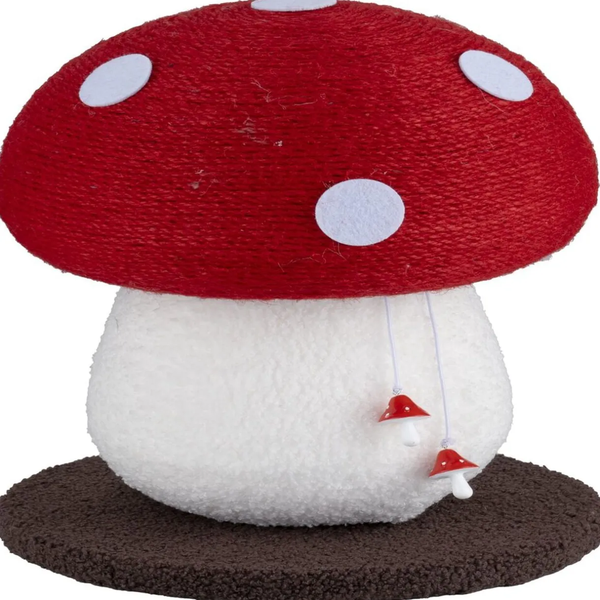 Griffoir pour chat forme champignon rouge et blanc Ø28xH34cm < Gifi Outlet