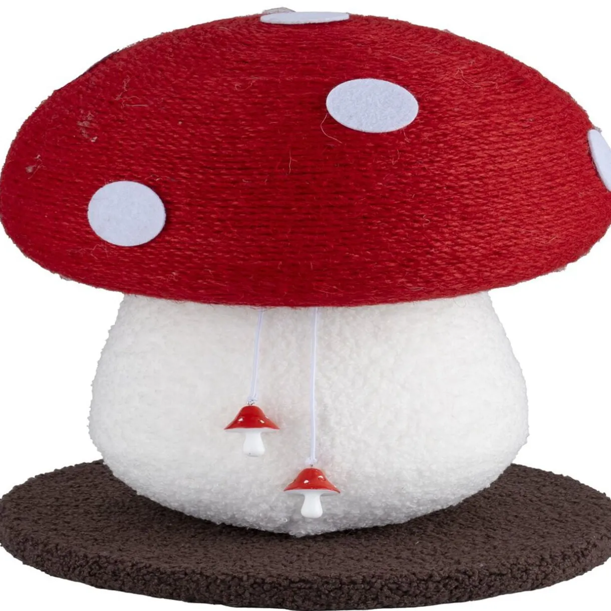 Griffoir pour chat forme champignon rouge et blanc Ø28xH34cm < Gifi Outlet