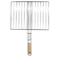 Grille double barbecue 60x40cm métal et bois < Gifi Best