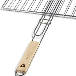 Grille double barbecue 60x40cm métal et bois < Gifi Best