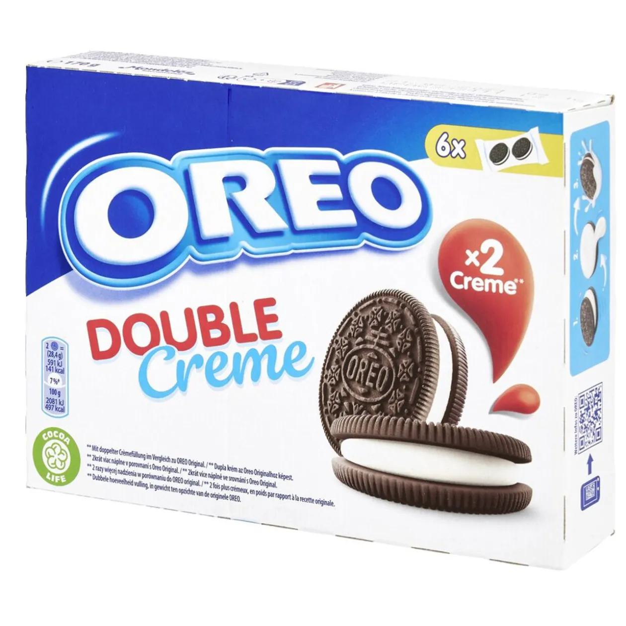 Gâteaux Oreo double creme 6 paquets individuels 170gr