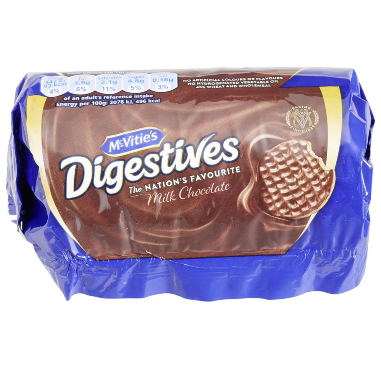 Gâteaux sablés au chocolat Mc Vities Digestives 24 biscuits 200gr