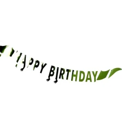 Guirlande anniversaire Happy Birthday dinosaure aluminium vert 2,5m < Gifi Outlet