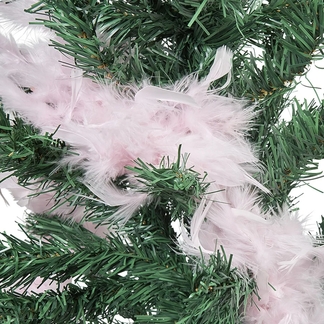 Guirlande Boa plumes roses Noël romance