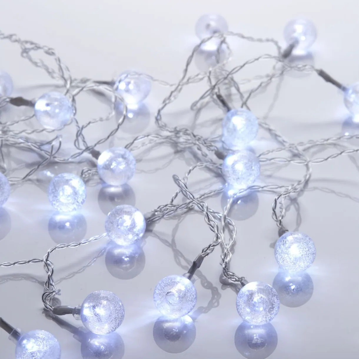 Guirlande boules lumineuses solaire blanc froid clignotant fixe 5,8 m < Gifi Sale