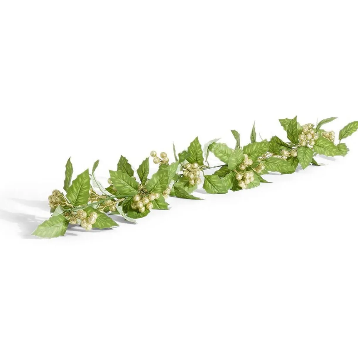 Guirlande centre de table feuillage et baie dorée ou argentée 110cm < Gifi Discount