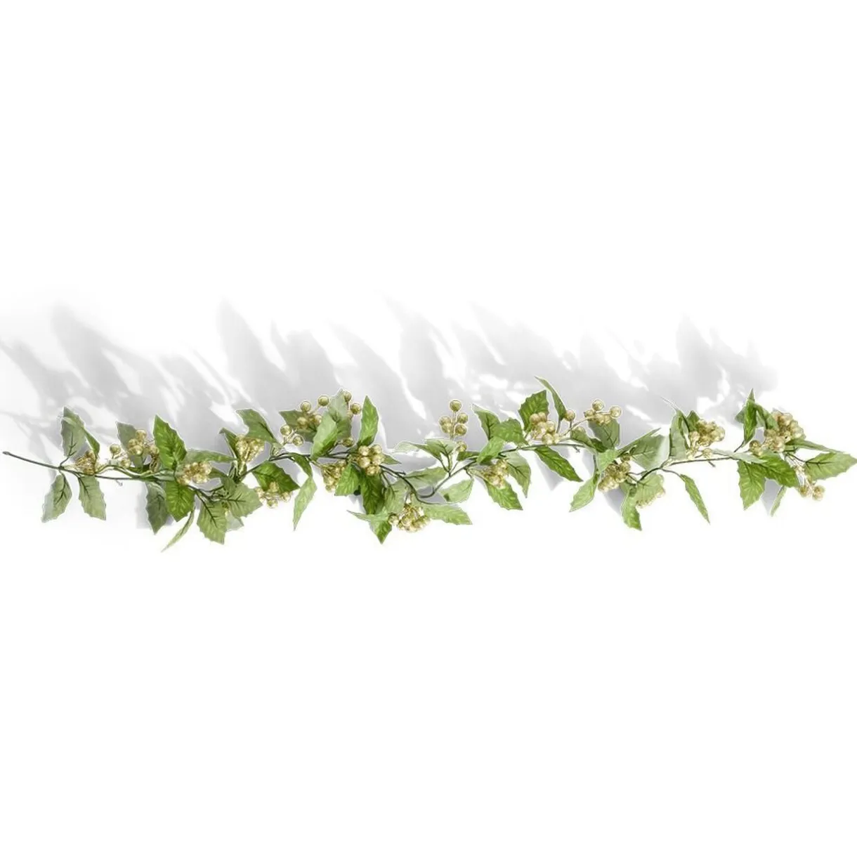 Guirlande centre de table feuillage et baie dorée ou argentée 110cm < Gifi Discount