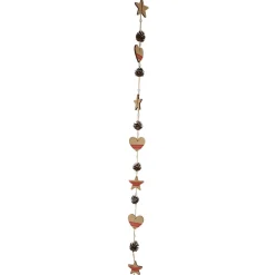 Guirlande coeurs pommes de pin beige rouge L. 1,9 m < Gifi Clearance