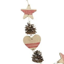 Guirlande coeurs pommes de pin beige rouge L. 1,9 m < Gifi Clearance