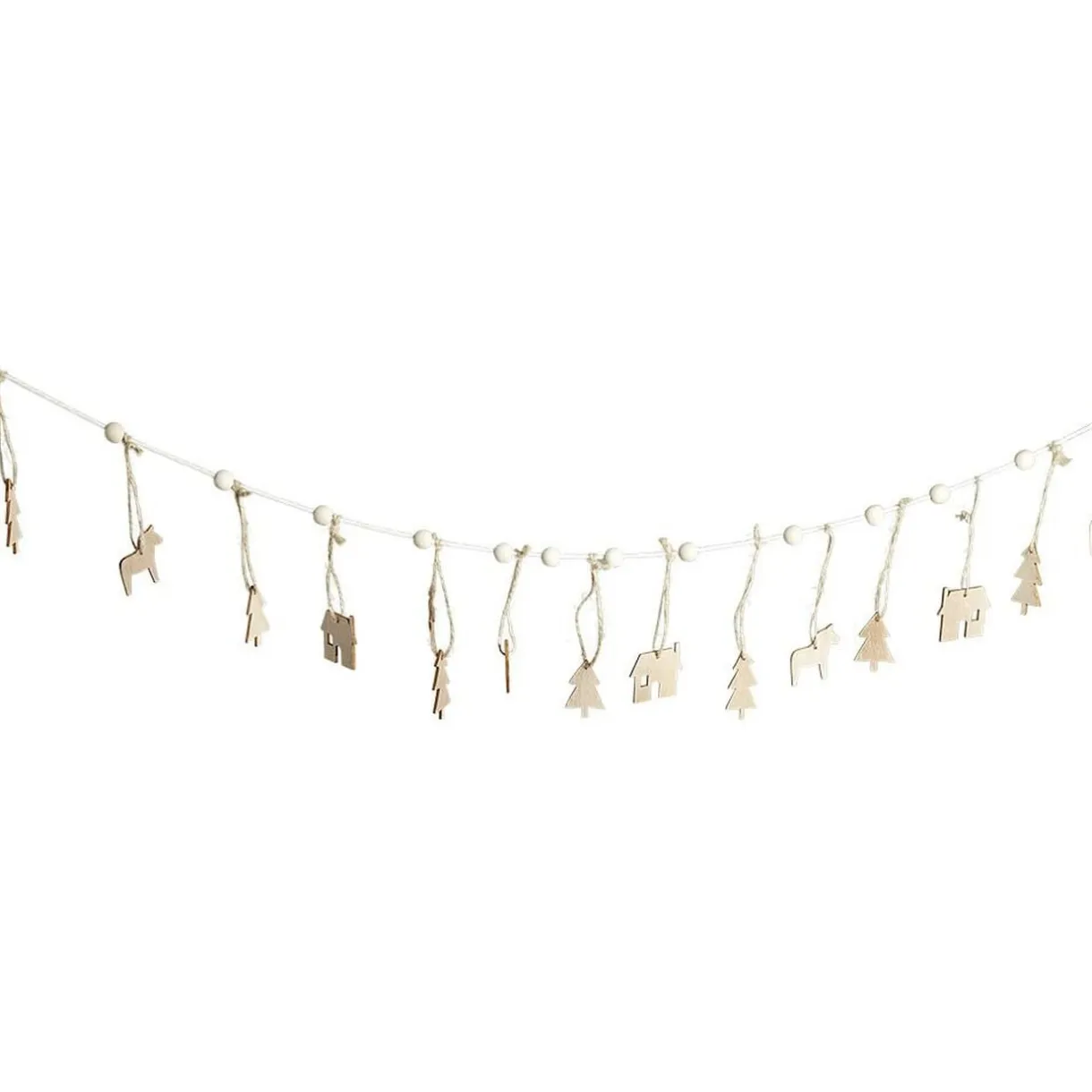 Guirlande de Noël en bois fantaisie blanc 1,8m < Gifi