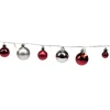 Guirlande de Noël LED lumineuse boules rouge et blanche L220cm
