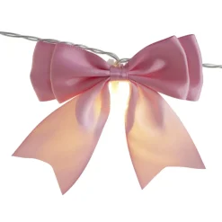Guirlande de Noël LED noeud tissu rose L175cm < Gifi Online