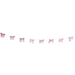 Guirlande de Noël LED noeud tissu rose L175cm < Gifi Online