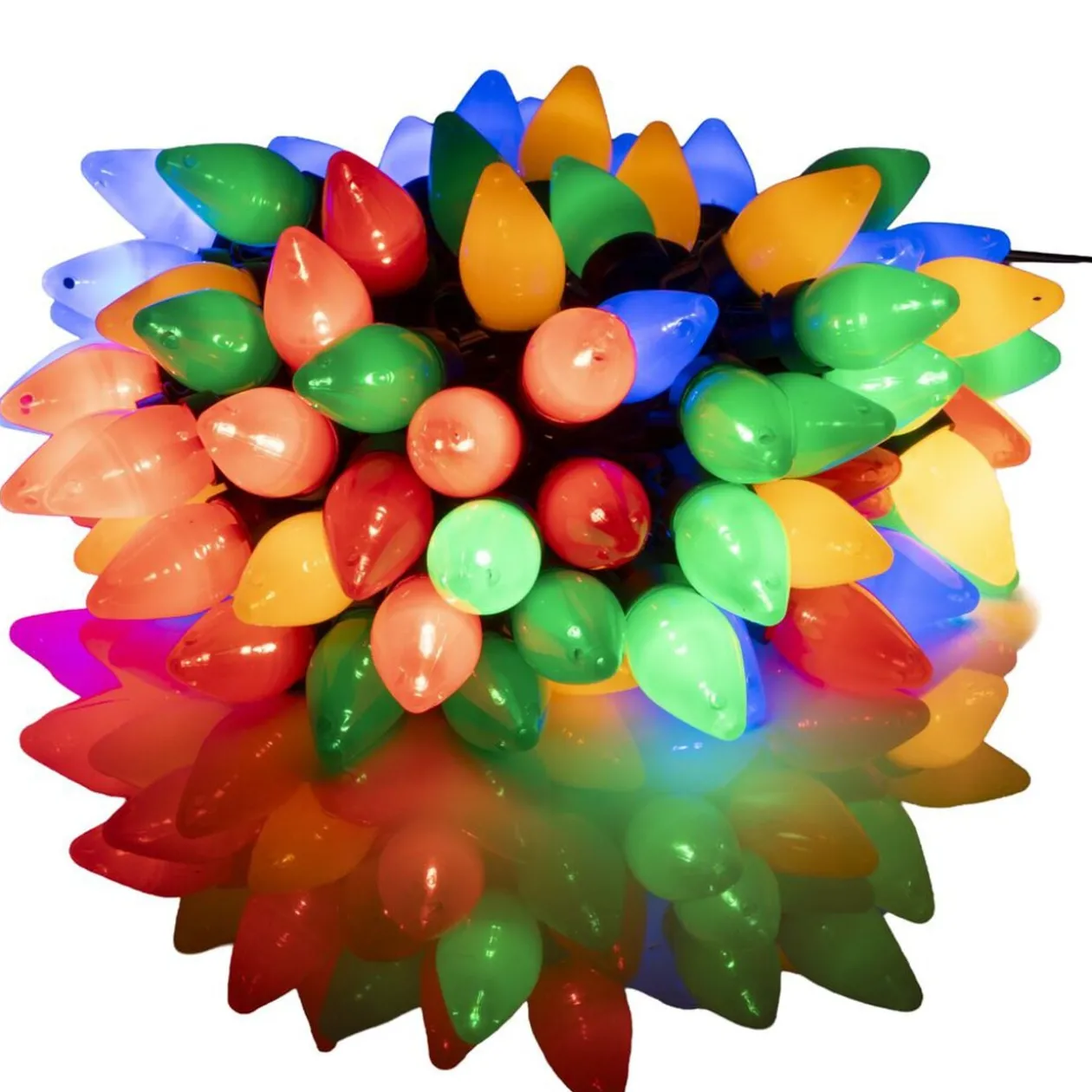 Guirlande de Noël lumineuse 100LED bulbe tulipe multicolore L990cm