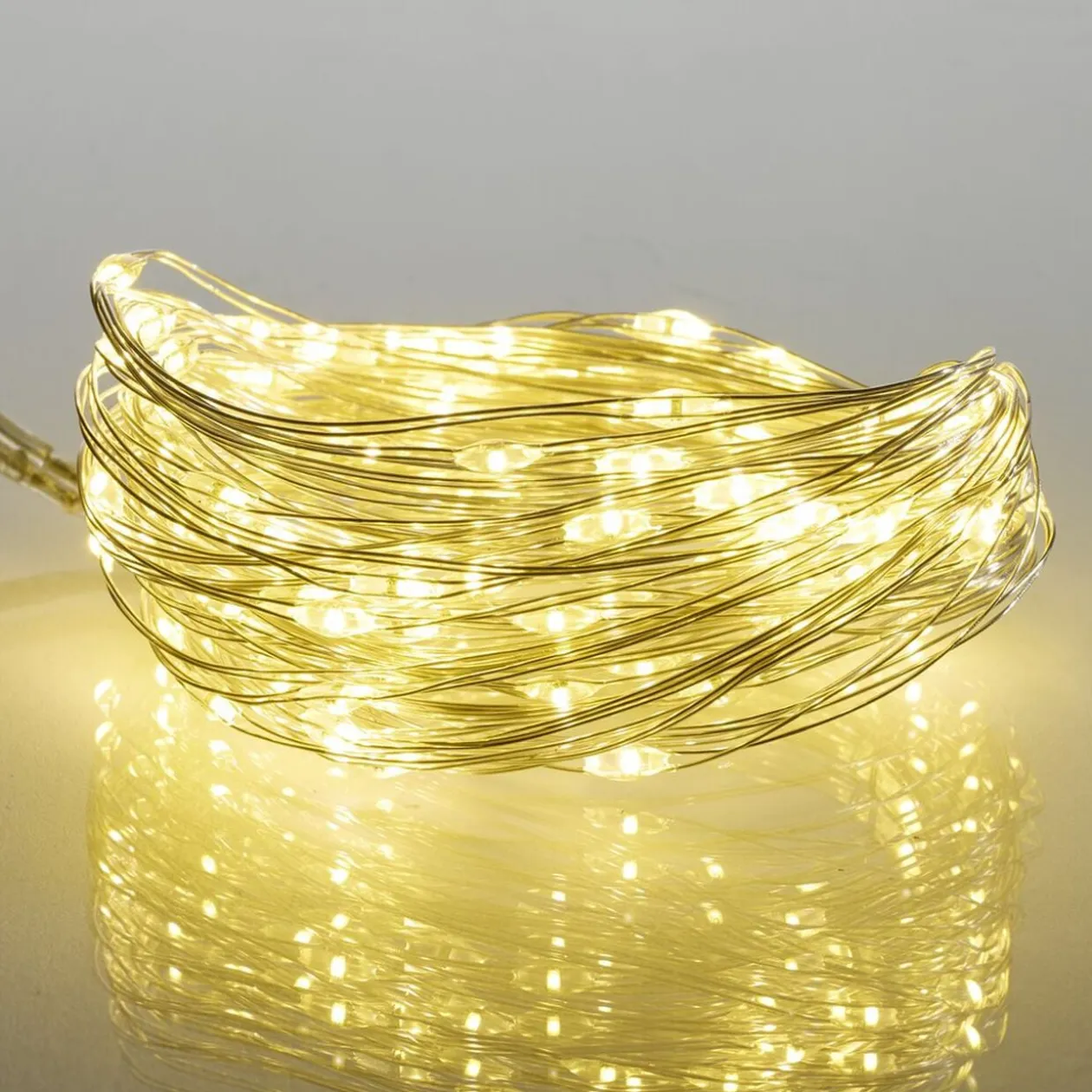 Guirlande de Noël lumineuse 120LED fil cuivre blanc chaud L890cm
