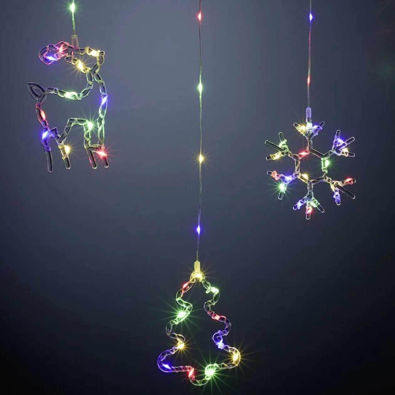 Guirlande de Noël lumineuse 240LED bordure toit flocon étoile sapin multicolore
