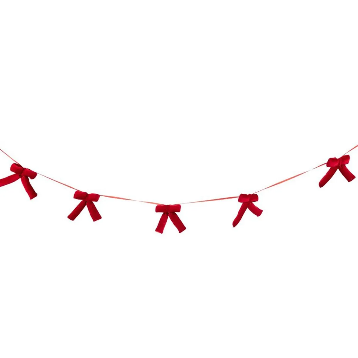 Guirlande de Noël à noeuds velours rouge L170 cm < Gifi Discount