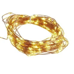 Guirlande de Noël solaire lumineuse 120LED blanc chaud L1290cm