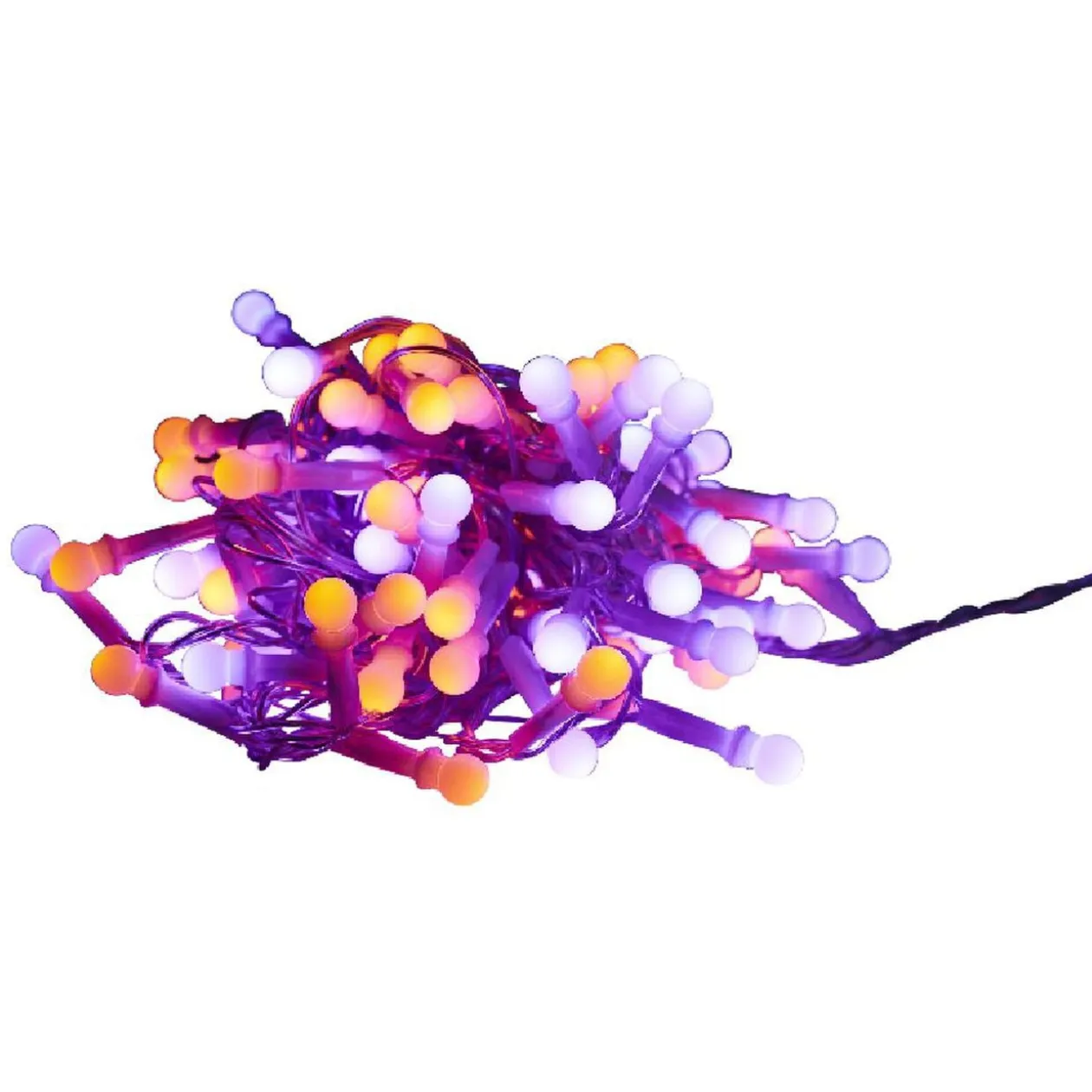 Guirlande extérieure 100 LED violet et orange