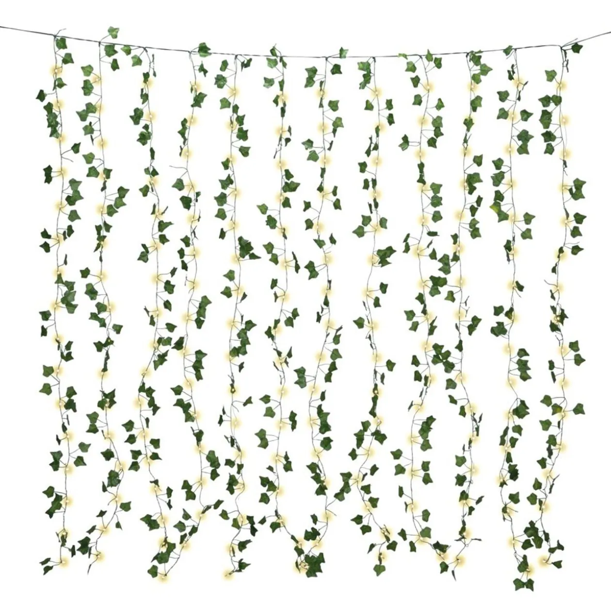 Guirlande extérieure solaire rideau feuillage lière 192LED 150x150cm