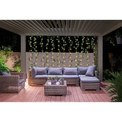 Guirlande extérieure solaire rideau feuillage lière 192LED 150x150cm