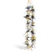 Guirlande fleurs fantaisie noir blanc doré L90cm
