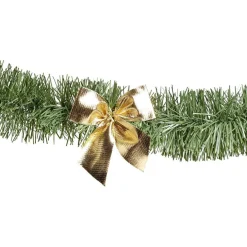 Guirlande imitation branche de sapin avec noeud doré 2m < Gifi