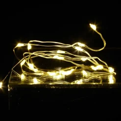 Guirlande électrique fil cuivre 20 microLED 1m d'éclairage blanc chaud < Gifi New