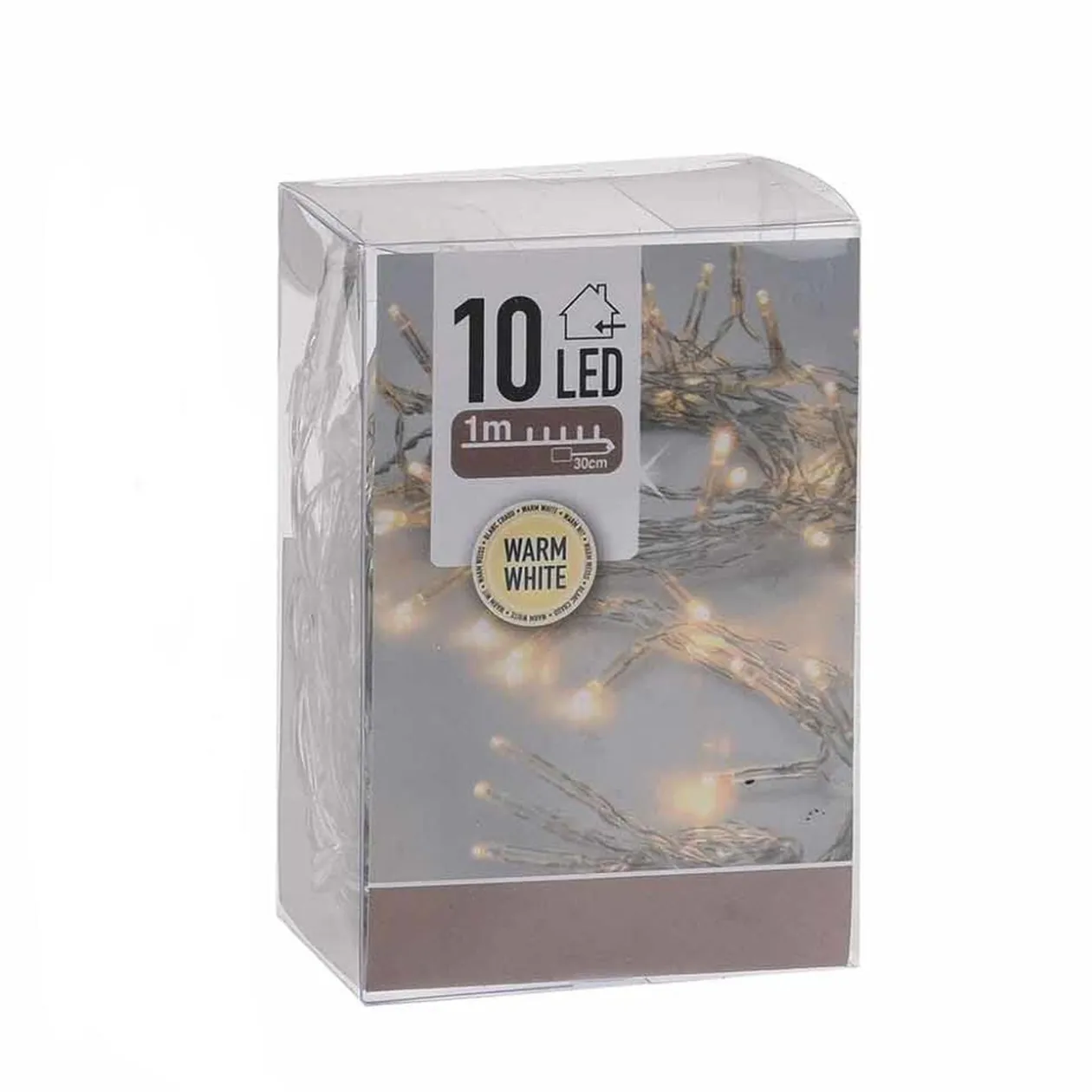 Guirlande électrique Noël intérieur 10 LED blanc chaud 1 m