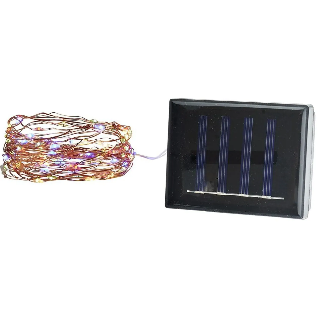 Guirlande électrique solaire mini-boule 100 microLED multicolore 7,4m
