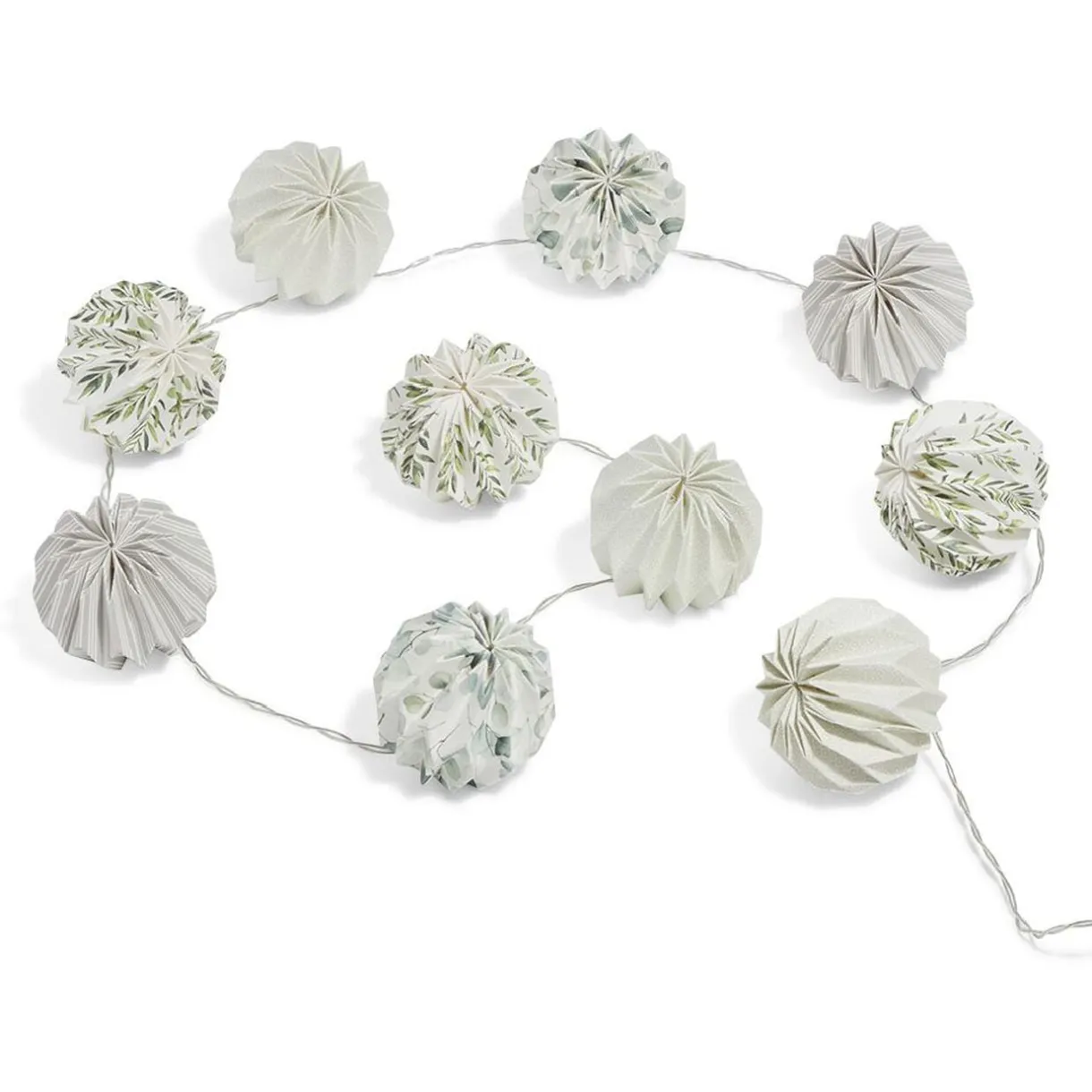 Guirlande 10 LED papier origami blanc motif nature < Gifi Online