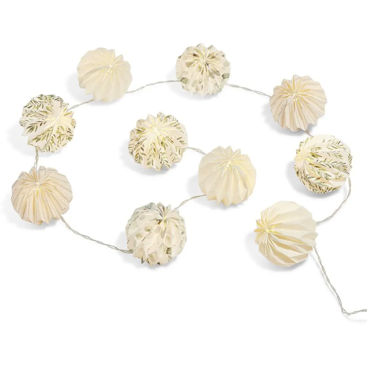 Guirlande 10 LED papier origami blanc motif nature < Gifi Online