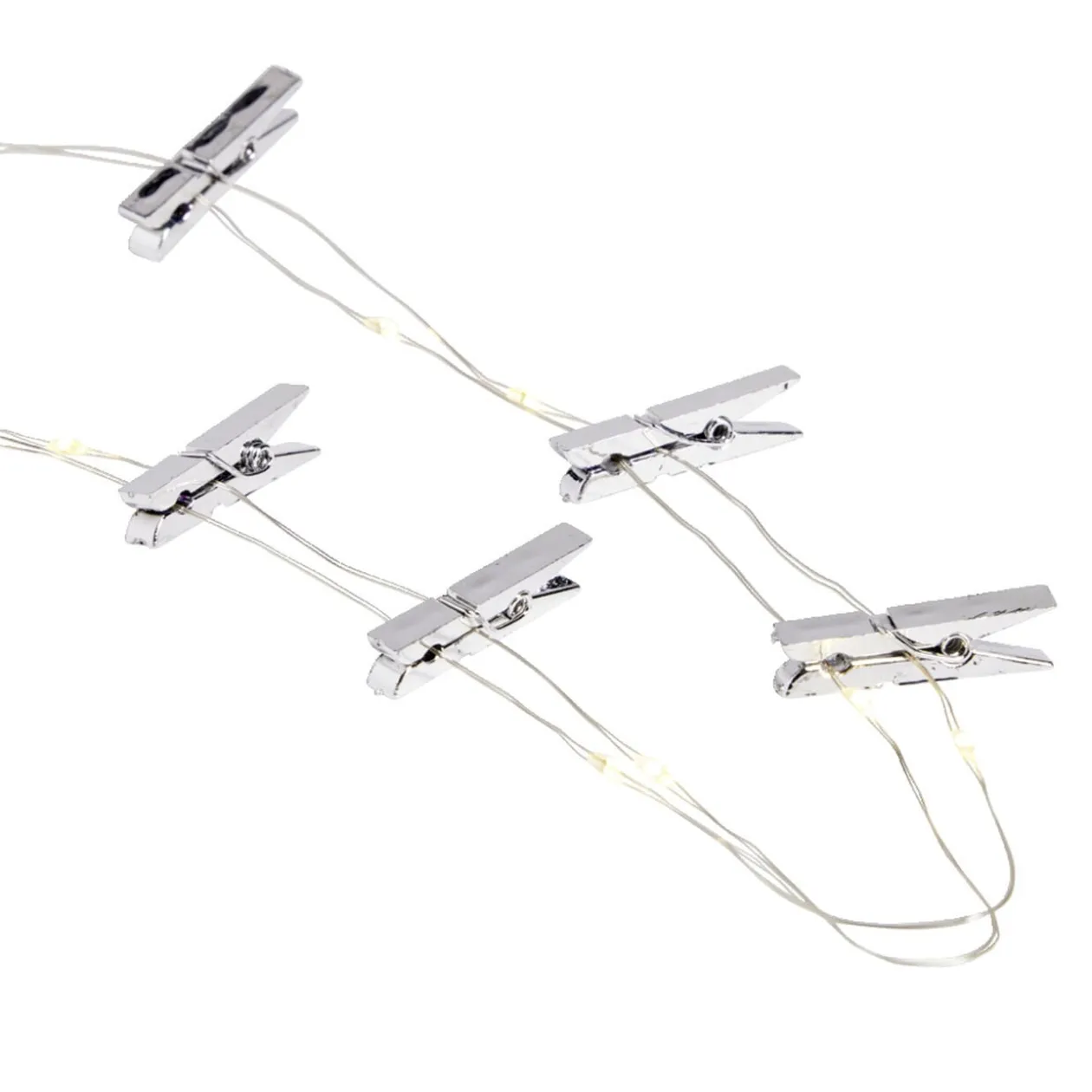 Guirlande LED à pinces 280cm plastique argenté