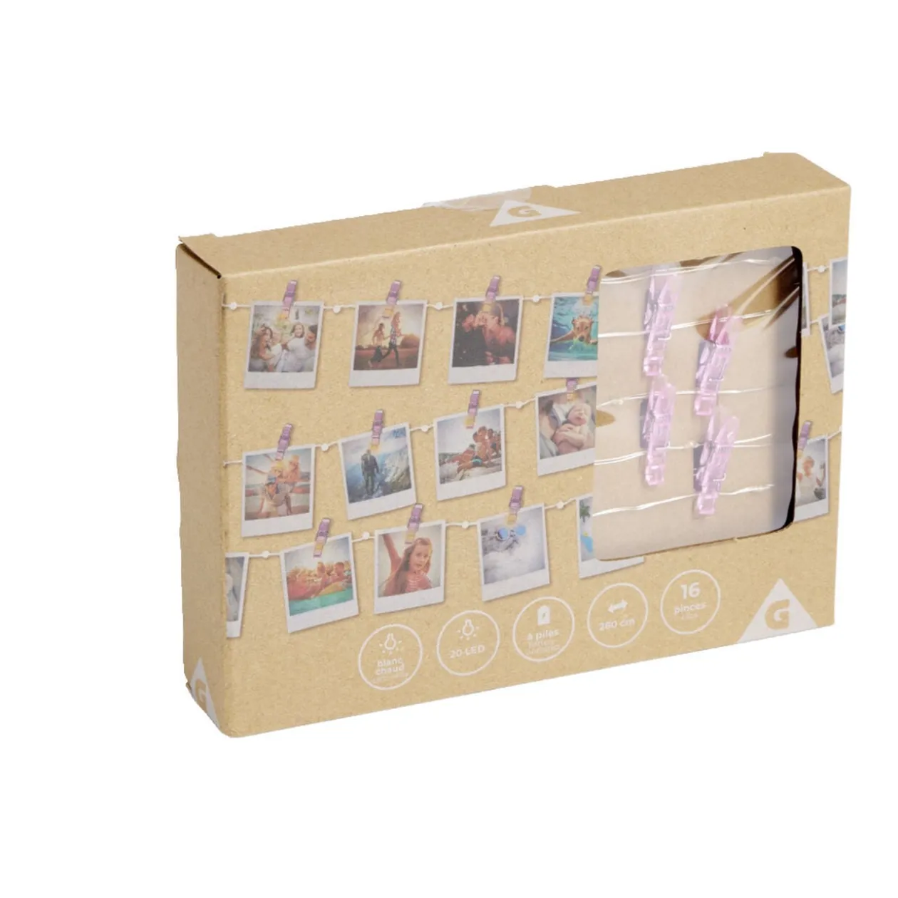 Guirlande LED à pinces 280cm plastique rose gold