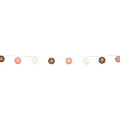 Guirlande lumineuse 10 boules beige marron orange L165cm