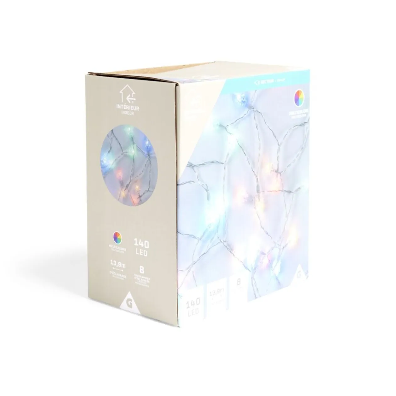 Guirlande lumineuse diamant 140LED multicolores 13,9m