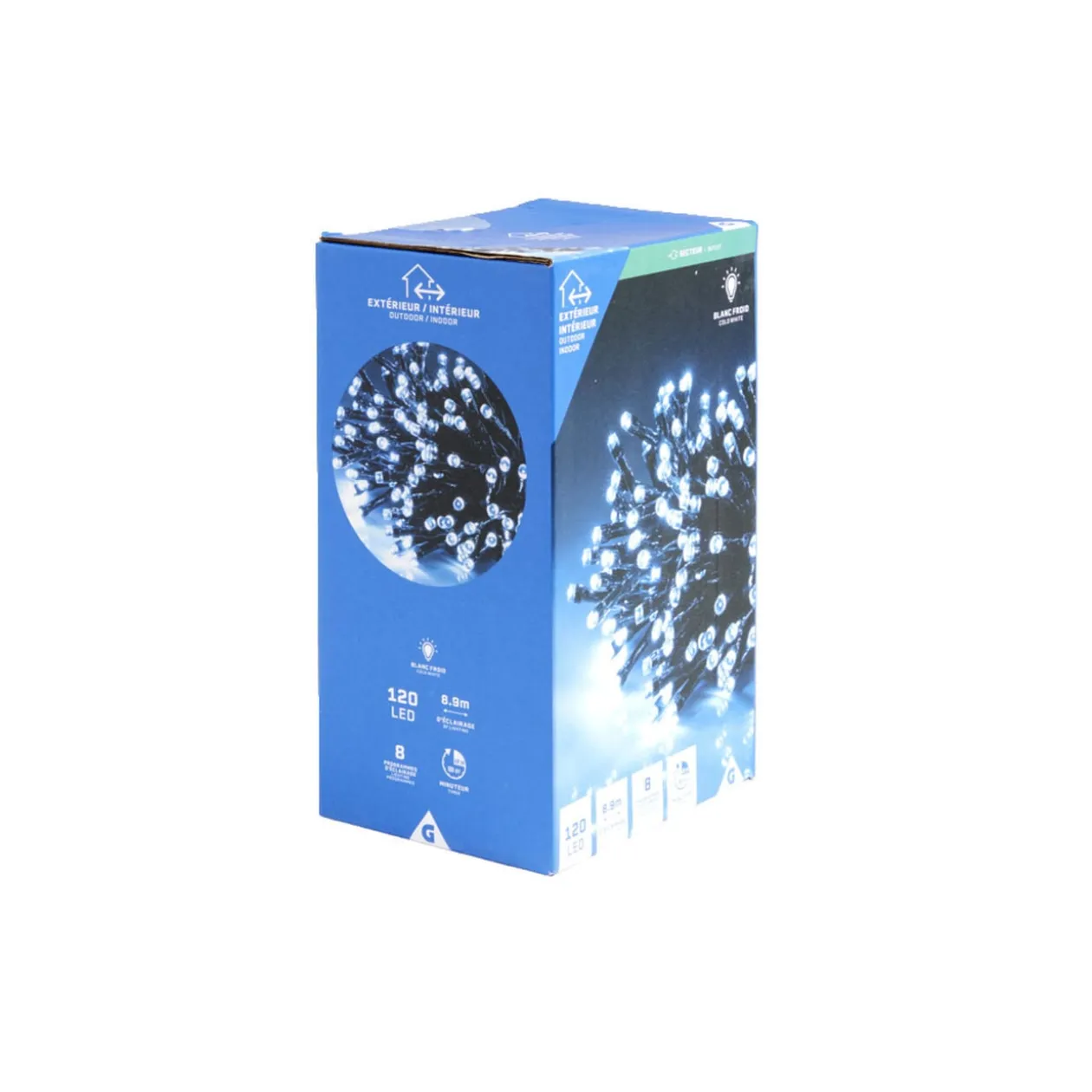 Guirlande lumineuse extérieur 120LED blanc froid 8,9m