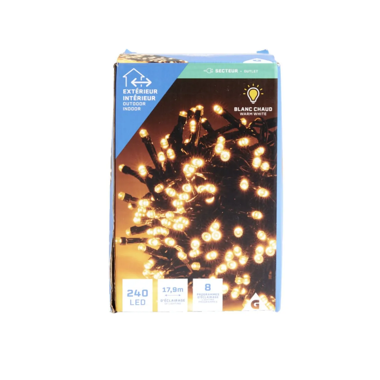 Guirlande lumineuse extérieur 240LED blanc chaud 17,9m