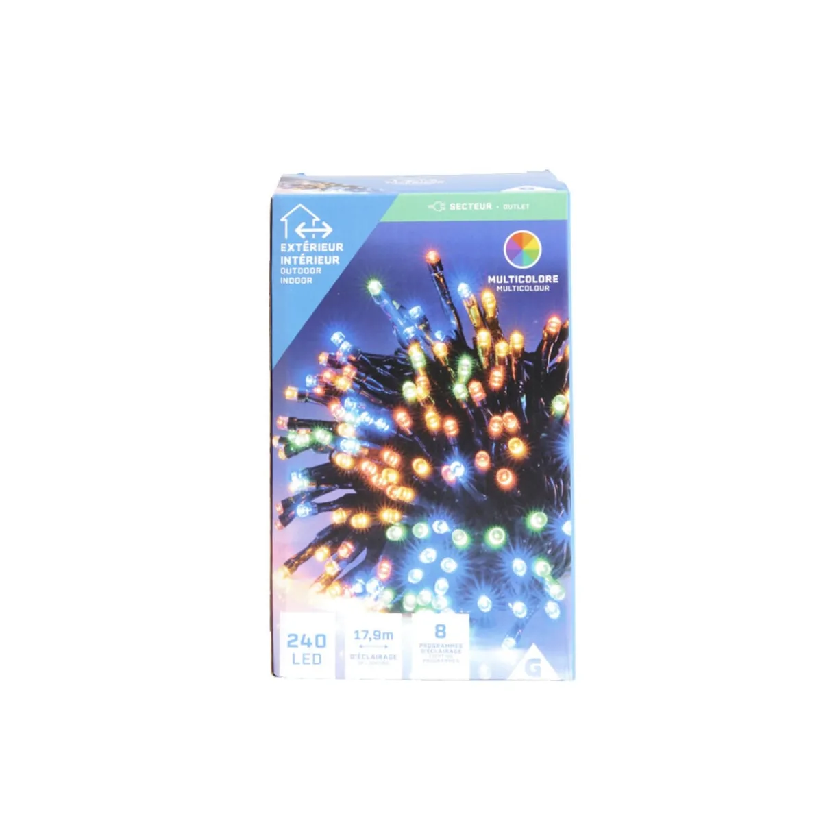Guirlande lumineuse extérieure 24LED bleu et blanc 1,7m