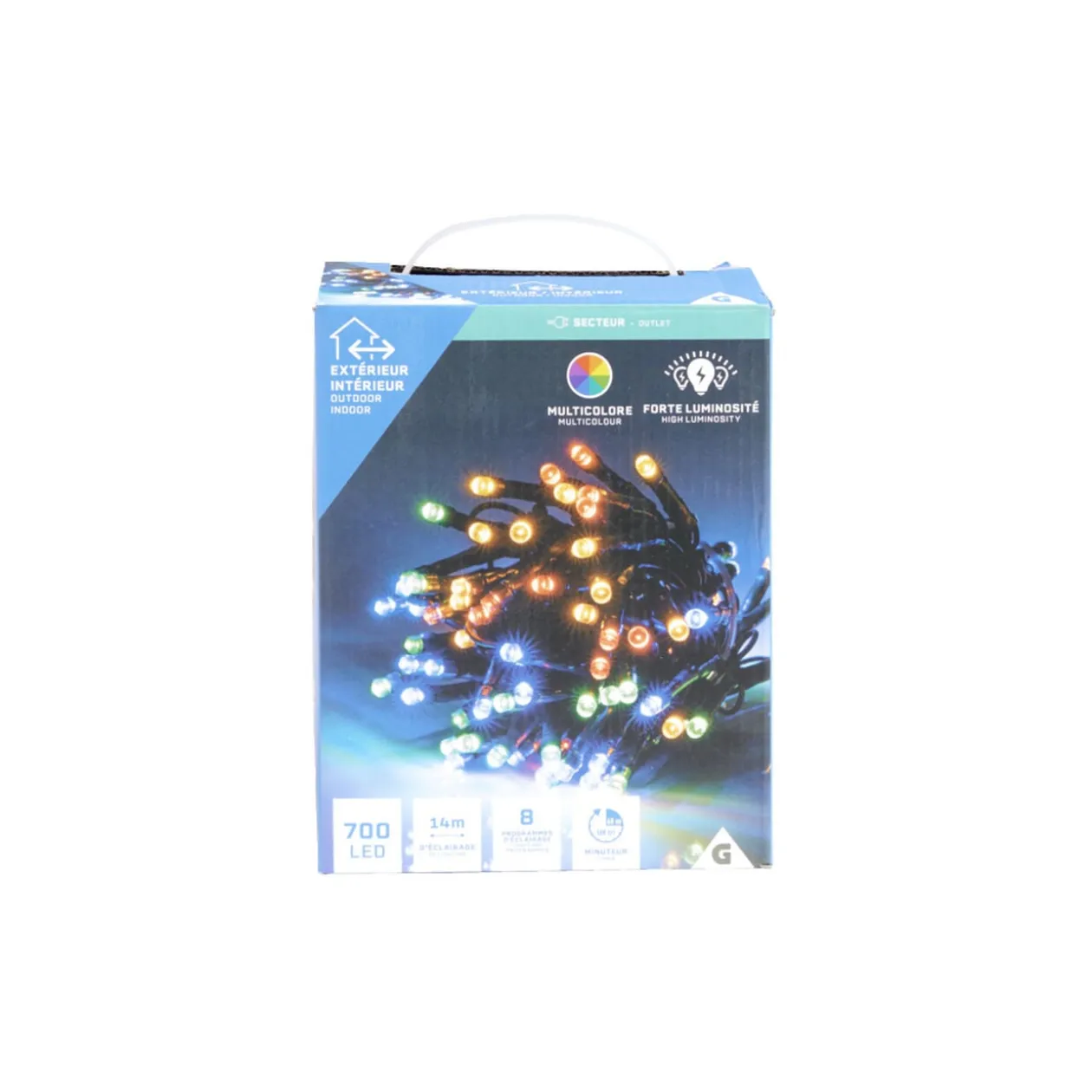 Guirlande lumineuse extérieur 700LED cluster multicolore 14m