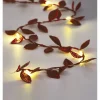 Guirlande lumineuse feuille rouge 20 microLED blanc chaud 1,90m