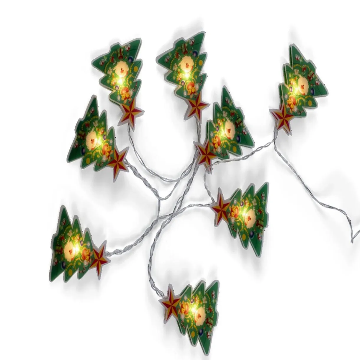 Guirlande lumineuse intérieur 8LED sapins de Noël à piles 1,4m < Gifi Outlet