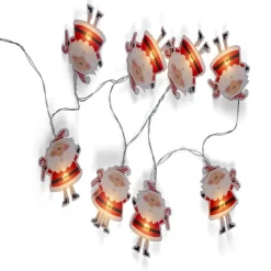 Guirlande lumineuse intérieur 8LED Père Noël à piles 1,4m